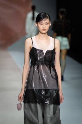 Anteprima fashion show during the Milan Fashion Week - Womenswear Spring Summer 2027 in Milan, Italy, on 24 September 2026. A model walks the runway at Anteprima fashion show during the Milan Fashion Week - Womenswear Spring Summer 2027 in Milan, Italy, on 24 September 2026., Credit:Stefano Costantino TTL Stefano Costantino Avalon Italy, Milan  Copyright: xStefanoxCostantinoxTTLx xStefanoxCostantinox xAvalonx 1137815369