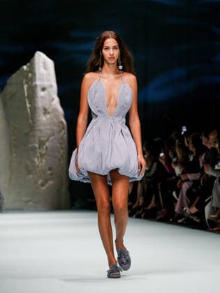 IPA88905247 - Milan, Milan Women™s Fashion Week Spring Summer 2027 - Women™s Fashion, Spring Summer 2027 - Genny fashion show - pictured on the runway: Model.  Copyright: xEmanuelexDexCarlix xEmanuelexDexCarlix IPA88905247