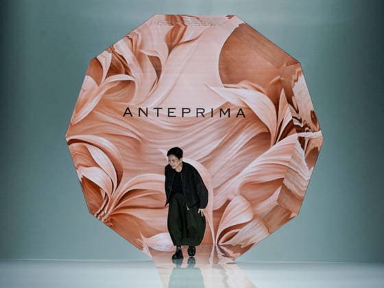 IPA88910899 - Milan, Milan Women™s Fashion Week Spring Summer 2027 - Women™s Fashion, Spring Summer 2027 - Anteprima fashion show - pictured on the runway: Izumi Ogino, designer  Copyright: xEmanuelexDexCarlix xEmanuelexDexCarlix IPA88910899