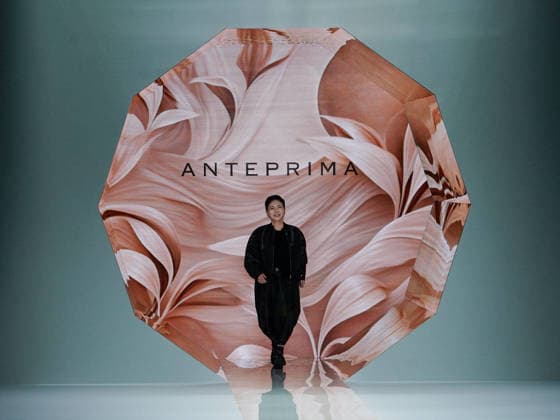 IPA88910896 - Milan, Milan Women™s Fashion Week Spring Summer 2027 - Women™s Fashion, Spring Summer 2027 - Anteprima fashion show - pictured on the runway: Izumi Ogino, designer  Copyright: xEmanuelexDexCarlix xEmanuelexDexCarlix IPA88910896