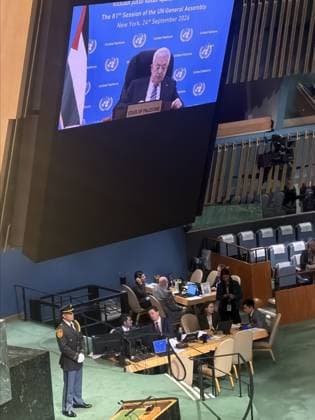 Palestinian President Abbas addresses UN General Assembly by video NEW YORK, UNITED STATES - SEPTEMBER 24: Palestinian President Mahmud Abbas addresses the 81st session of the United Nations General Assembly by video at the UN headquarters in New York, United States, on September 24, 2026. Selcuk Acar Anadolu New York United States. Editorial use only. Please get in touch for any other usage.  Copyright: x2026xAnadoluxSelcukxAcarx