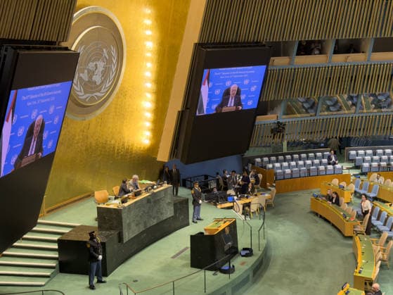 Palestinian President Abbas addresses UN General Assembly by video NEW YORK, UNITED STATES - SEPTEMBER 24: Palestinian President Mahmud Abbas addresses the 81st session of the United Nations General Assembly by video at the UN headquarters in New York, United States, on September 24, 2026. Selcuk Acar Anadolu New York United States. Editorial use only. Please get in touch for any other usage.  Copyright: x2026xAnadoluxSelcukxAcarx