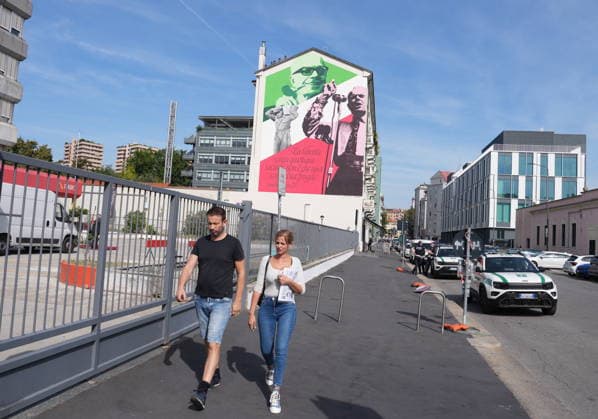 IPA88919423 - Milan, September 24, 2026: Unveiling of the mural dedicated to Sandro Pertini on Via Oglio  Copyright: xDuilioxPiaggesix xDuilioxPiaggesix IPA88919423