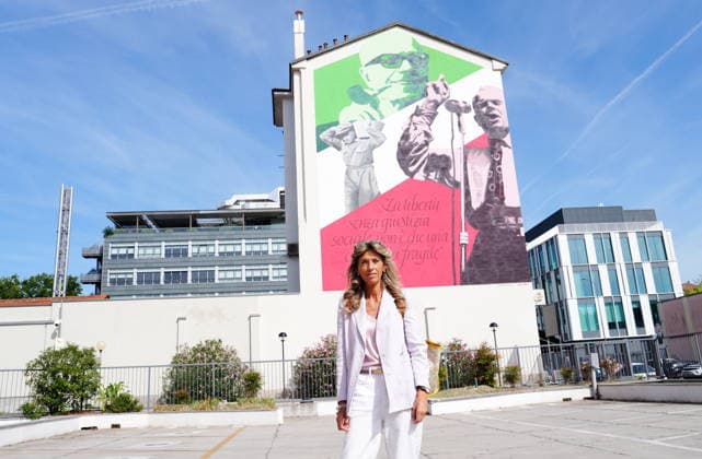 IPA88919436 - Milan, September 24, 2026: Unveiling of the mural dedicated to Sandro Pertini on Via Oglio, with Silvia Bianciardi  Copyright: xDuilioxPiaggesix xDuilioxPiaggesix IPA88919436