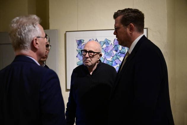 Hans-Peter Menge bei der Vernissage seiner Kunstausstellung: Zeichnungen und Druckgrafik im Graphischen Kabinett der Görlitzer Sammlungen im Barockhaus (Kulturhistorisches Museum). Görlitz, 24.09.2026 Copyright: xMatthiasxWehnertx