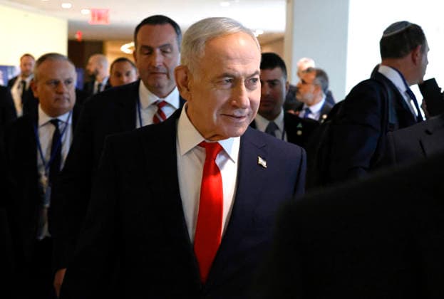 Prime Minister of Israel Benjamin Netanyahu.arrives before giving his speech at the UN General Assembly 81st session General Debate at the United Nations Headquarters on Thursday, September 24, 2026 in New York City.  NYP202609244016 PETERxFOLEY