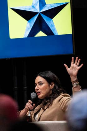 September 24, 2026 Gina Hinojosa, State Representative (D-Austin), running for Governor of Texas in 2026, speaking at The Texas Tribune Festival about her vision for Texas and what it would take to turn the state blue St. Davids Episcopal Church, Austin, Texas, CSM, Austin, United States of America  - ZUMAc04_ 1083718016st Copyright: xMarioxCantux