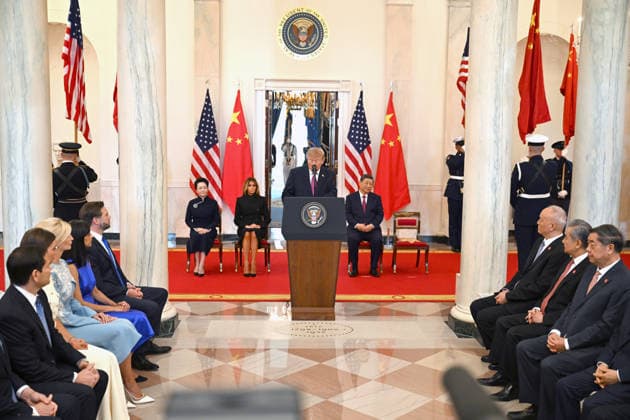 September 24, 2026, Washington, District Of Columbia, USA: United States President Donald J Trump and first lady Melania Trump participate in an Arrival Ceremony welcoming President Xi Jinping, of The PeopleÃ¢â‚¬â ¢s Republic of China, and Madame Peng Liyuan for a State Visit in the Cross Hall of the White House in Washington, DC on Thursday, September 24, 2026 Washington USA  - ZUMAs152 20260924_faa_s152_051 Copyright: xAnnabellexGordonx-xPoolxviaxCNPx