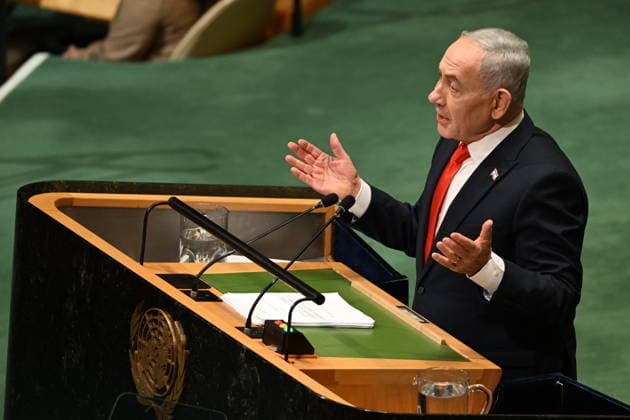 September 24, 2026, New York, New York, USA: Prime Minister Benjamin Netanyhu of Israel speaks during day 3 of the opening of the 81st Session of the United Nations General Assembly at UN Headquarters in New York, New York, USA on Thursday, 24 September, 2026 New York USA  - ZUMAs152 20260924_faa_s152_203 Copyright: xKylexMazza CNPx