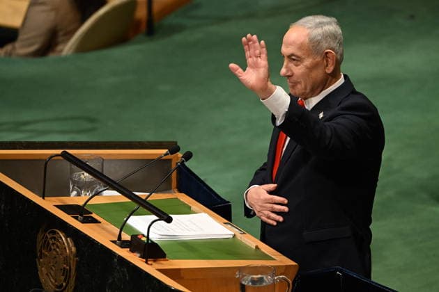 NYC: 2026 Opening of the UN General Assembly Prime Minister Benjamin Netanyhu of Israel speaks during day 3 of the opening of the 81st Session of the United Nations General Assembly at UN Headquarters in New York, New York, USA on Thursday, 24 September, 2026. Photo by Kyle Mazza CNP ABACAPRESS.COM New York New York United States  Copyright: xCNP ABACAx