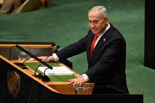 NYC: 2026 Opening of the UN General Assembly Prime Minister Benjamin Netanyhu of Israel speaks during day 3 of the opening of the 81st Session of the United Nations General Assembly at UN Headquarters in New York, New York, USA on Thursday, 24 September, 2026. Photo by Kyle Mazza CNP ABACAPRESS.COM New York New York United States  Copyright: xCNP ABACAx