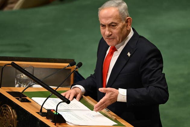 September 24, 2026, New York, New York, USA: Prime Minister Benjamin Netanyhu of Israel speaks during day 3 of the opening of the 81st Session of the United Nations General Assembly at UN Headquarters in New York, New York, USA on Thursday, 24 September, 2026 New York USA - ZUMAs152 20260924_faa_s152_263 Copyright: xKylexMazza CNPx