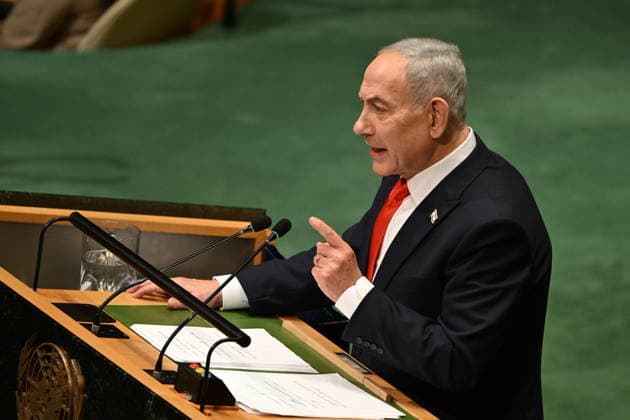 September 24, 2026, New York, New York, USA: Prime Minister Benjamin Netanyhu of Israel speaks during day 3 of the opening of the 81st Session of the United Nations General Assembly at UN Headquarters in New York, New York, USA on Thursday, 24 September, 2026 New York USA  - ZUMAs152 20260924_faa_s152_281 Copyright: xKylexMazza CNPx