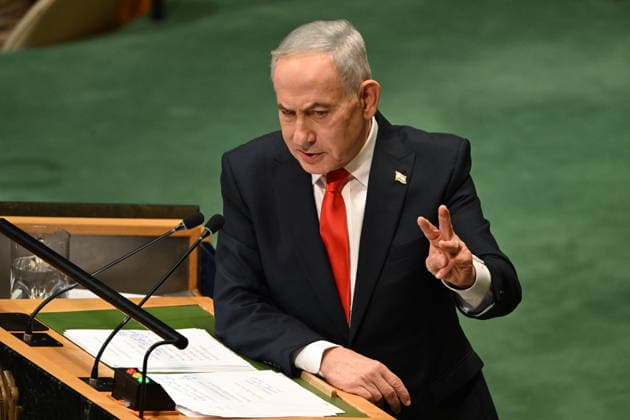 NYC: 2026 Opening of the UN General Assembly Prime Minister Benjamin Netanyhu of Israel speaks during day 3 of the opening of the 81st Session of the United Nations General Assembly at UN Headquarters in New York, New York, USA on Thursday, 24 September, 2026. Photo by Kyle Mazza CNP ABACAPRESS.COM New York New York United States  Copyright: xCNP ABACAx