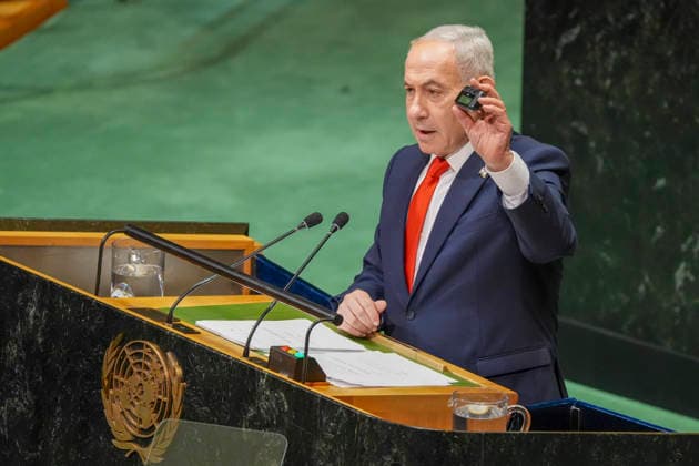 Israeli Prime Minister Benjamin Netanyahu speaks during the 81st United Nations General Assembly in New York, United States, 24 September 2026. Netanyahu criticized New York Mayor Zohran Mamdani, stating that he praises criminals convicted of supporting Hamas, and sent him a message: You cannot silence me. You cannot silence the truth . Netanyahu to Mamdani: You can t silence me; you can t silence the truth !ACHTUNG: NUR REDAKTIONELLE NUTZUNG!  Copyright: xÁngelxColmenaresx AME224 20260924-55021496139_1