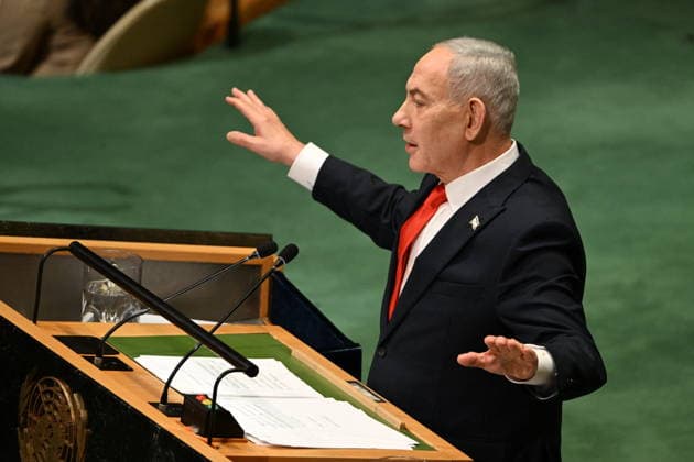NYC: 2026 Opening of the UN General Assembly Prime Minister Benjamin Netanyhu of Israel speaks during day 3 of the opening of the 81st Session of the United Nations General Assembly at UN Headquarters in New York, New York, USA on Thursday, 24 September, 2026. Photo by Kyle Mazza CNP ABACAPRESS.COM New York New York United States  Copyright: xCNP ABACAx