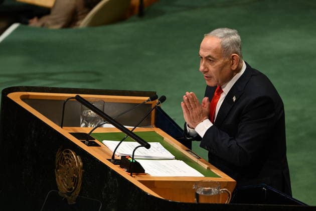 NYC: 2026 Opening of the UN General Assembly Prime Minister Benjamin Netanyhu of Israel speaks during day 3 of the opening of the 81st Session of the United Nations General Assembly at UN Headquarters in New York, New York, USA on Thursday, 24 September, 2026. Photo by Kyle Mazza CNP ABACAPRESS.COM New York New York United States  Copyright: xCNP ABACAx