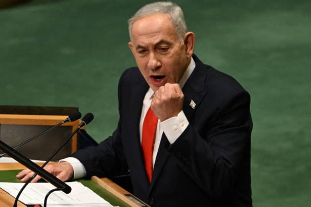 NYC: 2026 Opening of the UN General Assembly Prime Minister Benjamin Netanyhu of Israel speaks during day 3 of the opening of the 81st Session of the United Nations General Assembly at UN Headquarters in New York, New York, USA on Thursday, 24 September, 2026. Photo by Kyle Mazza CNP ABACAPRESS.COM New York New York United States  Copyright: xCNP ABACAx