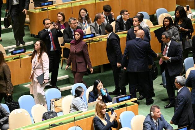 September 24, 2026, New York, New York, USA: Delegates stand up and depart in protest as Prime Minister Benjamin Netanyhu of Israel speaks during day 3 of the opening of the 81st Session of the United Nations General Assembly at UN Headquarters in New York, New York, USA on Thursday, 24 September, 2026 New York USA - ZUMAs152 20260924_faa_s152_294 Copyright: xKylexMazza CNPx