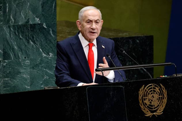 Prime Minister of Israel Benjamin Netanyahu.speaks at the UN General Assembly 81st session General Debate in the UN General Assembly Hall at the United Nations Headquarters on Thursday, September 24, 2026 in New York City.  NYP202609244032 PETERxFOLEY