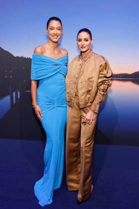 Moderatorin Rebecca Mir und US-Model Olivia Palermo bei der Vorstellung des neuen Duft L Heure Bleue von Guerlain im Lofthouse. Düsseldorf, 24.09.2026 NRW Deutschland Copyright: xChristophxHardtx