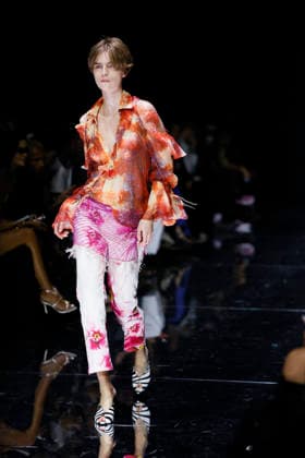 MFW Spring Summer 2027 Roberto Cavalli Runway MP MILAN, ITALY - SEPTEMBER 24: a model walks the catwalk of Roberto Cavalli fashion show catwalk during the Milan Fashion Week - Womenswear Spring Summer 2027 on September 24, 2026 in Milan, Italy. Photo by Marco Piovanotto Abacapress.com Milan Italy  Copyright: xPiovanottoxMarco ABACAx