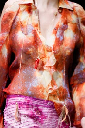 MFW Spring Summer 2027 Roberto Cavalli Runway MP MILAN, ITALY - SEPTEMBER 24: a model walks the catwalk of Roberto Cavalli fashion show catwalk during the Milan Fashion Week - Womenswear Spring Summer 2027 on September 24, 2026 in Milan, Italy. Photo by Marco Piovanotto Abacapress.com Milan Italy  Copyright: xPiovanottoxMarco ABACAx
