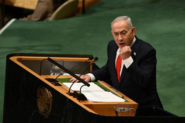 Prime Minister Benjamin Netanyhu of Israel speaks during day 3 of the opening of the 81st Session of the United Nations General Assembly at UN Headquarters in New York, New York, USA on Thursday, 24 September, 2026. Copyright: xKylexMazza CNPx MediaPunchx