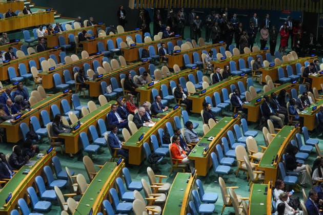 Delegates leave UN General Assembly as Netanyahu arrives to speak NEW YORK, UNITED STATES - SEPTEMBER 24: Delegates from several countries leave the room as Israeli Prime Minister Benjamin Netanyahu speaks during the 81st session of the United Nations General Assembly at UN headquarters in New York, United States, on September 24, 2026. Mehmet Eser Anadolu New York United States. Editorial use only. Please get in touch for any other usage.  Copyright: x2026xAnadoluxMehmetxEserx