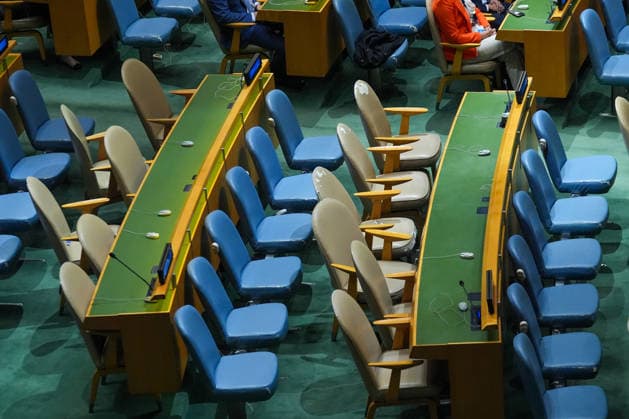 Delegates leave UN General Assembly as Netanyahu arrives to speak NEW YORK, UNITED STATES - SEPTEMBER 24: Delegates from several countries leave the room as Israeli Prime Minister Benjamin Netanyahu speaks during the 81st session of the United Nations General Assembly at UN headquarters in New York, United States, on September 24, 2026. Mehmet Eser Anadolu New York United States. Editorial use only. Please get in touch for any other usage.  Copyright: x2026xAnadoluxMehmetxEserx