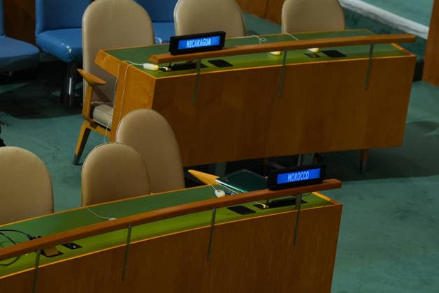 Delegates leave UN General Assembly as Netanyahu arrives to speak NEW YORK, UNITED STATES - SEPTEMBER 24: Delegates from several countries leave the room as Israeli Prime Minister Benjamin Netanyahu speaks during the 81st session of the United Nations General Assembly at UN headquarters in New York, United States, on September 24, 2026. Mehmet Eser Anadolu New York United States. Editorial use only. Please get in touch for any other usage.  Copyright: x2026xAnadoluxMehmetxEserx
