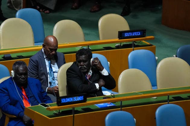 Delegates leave UN General Assembly as Netanyahu arrives to speak NEW YORK, UNITED STATES - SEPTEMBER 24: Some delegates listen as Israeli Prime Minister Benjamin Netanyahu speaks, while some seats remain empty, during the 81st session of the United Nations General Assembly at UN headquarters in New York, United States, on September 24, 2026. Mehmet Eser Anadolu New York United States. Editorial use only. Please get in touch for any other usage.  Copyright: x2026xAnadoluxMehmetxEserx
