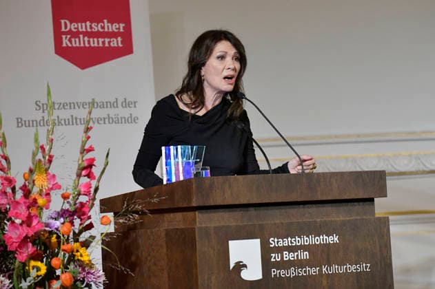 Iris Berben bei der Verleihung des Deutschen Kulturpolitikpreises 2026 an Iris Berben in der Staatsbibliothek zu Berlin. Berlin, 24.09.2026
