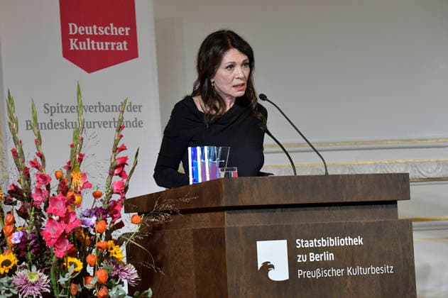 Iris Berben bei der Verleihung des Deutschen Kulturpolitikpreises 2026 an Iris Berben in der Staatsbibliothek zu Berlin. Berlin, 24.09.2026