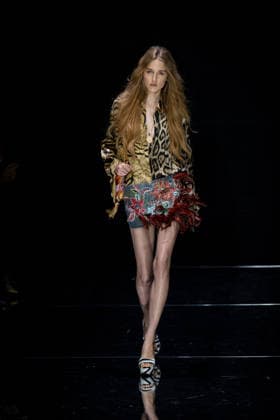 Roberto Cavalli fashion show during the Milan Fashion Week - Womenswear Spring Summer 2027 in Milan, Italy, on 24 September 2026. A model walks the runway at Roberto Cavalli fashion show during the Milan Fashion Week - Womenswear Spring Summer 2027 in Milan, Italy, on 24 September 2026., Credit:Stefano Costantino TTL Stefano Costantino Avalon Italy, Milan  Copyright: xStefanoxCostantinoxTTLx xStefanoxCostantinox xAvalonx 1137944200