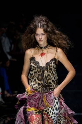 Roberto Cavalli fashion show during the Milan Fashion Week - Womenswear Spring Summer 2027 in Milan, Italy, on 24 September 2026. A model walks the runway at Roberto Cavalli fashion show during the Milan Fashion Week - Womenswear Spring Summer 2027 in Milan, Italy, on 24 September 2026., Credit:Stefano Costantino TTL Stefano Costantino Avalon Italy, Milan  Copyright: xStefanoxCostantinoxTTLx xStefanoxCostantinox xAvalonx 1137944224