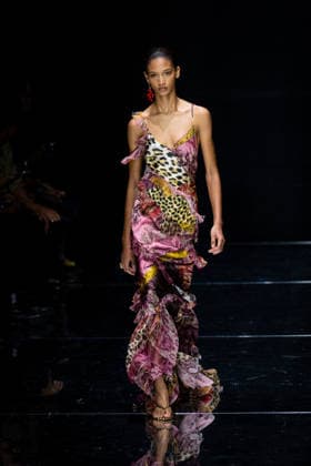 Roberto Cavalli fashion show during the Milan Fashion Week - Womenswear Spring Summer 2027 in Milan, Italy, on 24 September 2026. A model walks the runway at Roberto Cavalli fashion show during the Milan Fashion Week - Womenswear Spring Summer 2027 in Milan, Italy, on 24 September 2026., Credit:Stefano Costantino TTL Stefano Costantino Avalon Italy, Milan  Copyright: xStefanoxCostantinoxTTLx xStefanoxCostantinox xAvalonx 1137944235