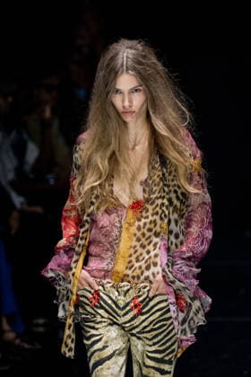 Roberto Cavalli fashion show during the Milan Fashion Week - Womenswear Spring Summer 2027 in Milan, Italy, on 24 September 2026. A model walks the runway at Roberto Cavalli fashion show during the Milan Fashion Week - Womenswear Spring Summer 2027 in Milan, Italy, on 24 September 2026., Credit:Stefano Costantino TTL Stefano Costantino Avalon Italy, Milan  Copyright: xStefanoxCostantinoxTTLx xStefanoxCostantinox xAvalonx 1137944269
