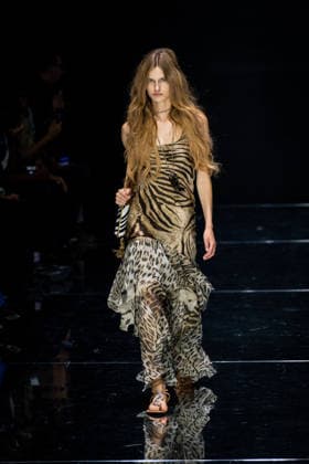 Roberto Cavalli fashion show during the Milan Fashion Week - Womenswear Spring Summer 2027 in Milan, Italy, on 24 September 2026. A model walks the runway at Roberto Cavalli fashion show during the Milan Fashion Week - Womenswear Spring Summer 2027 in Milan, Italy, on 24 September 2026., Credit:Stefano Costantino TTL Stefano Costantino Avalon Italy, Milan  Copyright: xStefanoxCostantinoxTTLx xStefanoxCostantinox xAvalonx 1137944285