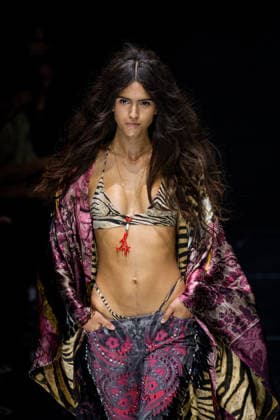 Roberto Cavalli fashion show during the Milan Fashion Week - Womenswear Spring Summer 2027 in Milan, Italy, on 24 September 2026. A model walks the runway at Roberto Cavalli fashion show during the Milan Fashion Week - Womenswear Spring Summer 2027 in Milan, Italy, on 24 September 2026., Credit:Stefano Costantino TTL Stefano Costantino Avalon Italy, Milan  Copyright: xStefanoxCostantinoxTTLx xStefanoxCostantinox xAvalonx 1137944302