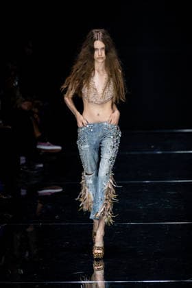 Roberto Cavalli fashion show during the Milan Fashion Week - Womenswear Spring Summer 2027 in Milan, Italy, on 24 September 2026. A model walks the runway at Roberto Cavalli fashion show during the Milan Fashion Week - Womenswear Spring Summer 2027 in Milan, Italy, on 24 September 2026., Credit:Stefano Costantino TTL Stefano Costantino Avalon Italy, Milan  Copyright: xStefanoxCostantinoxTTLx xStefanoxCostantinox xAvalonx 1137944307