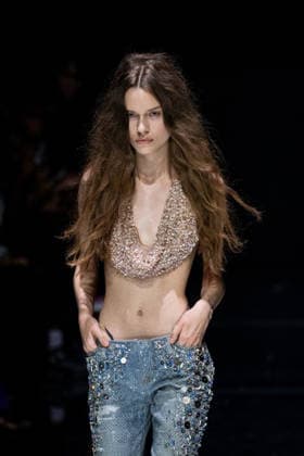 Roberto Cavalli fashion show during the Milan Fashion Week - Womenswear Spring Summer 2027 in Milan, Italy, on 24 September 2026. A model walks the runway at Roberto Cavalli fashion show during the Milan Fashion Week - Womenswear Spring Summer 2027 in Milan, Italy, on 24 September 2026., Credit:Stefano Costantino TTL Stefano Costantino Avalon Italy, Milan  Copyright: xStefanoxCostantinoxTTLx xStefanoxCostantinox xAvalonx 1137944313