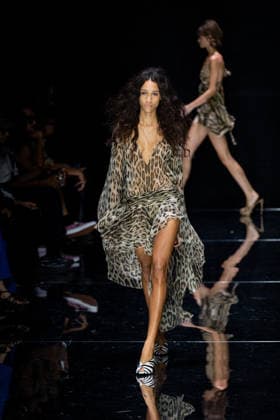 Roberto Cavalli fashion show during the Milan Fashion Week - Womenswear Spring Summer 2027 in Milan, Italy, on 24 September 2026. A model walks the runway at Roberto Cavalli fashion show during the Milan Fashion Week - Womenswear Spring Summer 2027 in Milan, Italy, on 24 September 2026., Credit:Stefano Costantino TTL Stefano Costantino Avalon Italy, Milan  Copyright: xStefanoxCostantinoxTTLx xStefanoxCostantinox xAvalonx 1137944387