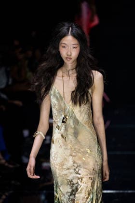 Roberto Cavalli fashion show during the Milan Fashion Week - Womenswear Spring Summer 2027 in Milan, Italy, on 24 September 2026. A model walks the runway at Roberto Cavalli fashion show during the Milan Fashion Week - Womenswear Spring Summer 2027 in Milan, Italy, on 24 September 2026., Credit:Stefano Costantino TTL Stefano Costantino Avalon Italy, Milan  Copyright: xStefanoxCostantinoxTTLx xStefanoxCostantinox xAvalonx 1137944406
