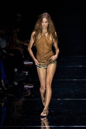 Roberto Cavalli fashion show during the Milan Fashion Week - Womenswear Spring Summer 2027 in Milan, Italy, on 24 September 2026. A model walks the runway at Roberto Cavalli fashion show during the Milan Fashion Week - Womenswear Spring Summer 2027 in Milan, Italy, on 24 September 2026., Credit:Stefano Costantino TTL Stefano Costantino Avalon Italy, Milan  Copyright: xStefanoxCostantinoxTTLx xStefanoxCostantinox xAvalonx 1137944412