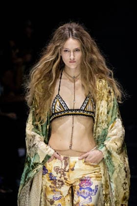 Roberto Cavalli fashion show during the Milan Fashion Week - Womenswear Spring Summer 2027 in Milan, Italy, on 24 September 2026. A model walks the runway at Roberto Cavalli fashion show during the Milan Fashion Week - Womenswear Spring Summer 2027 in Milan, Italy, on 24 September 2026., Credit:Stefano Costantino TTL Stefano Costantino Avalon Italy, Milan  Copyright: xStefanoxCostantinoxTTLx xStefanoxCostantinox xAvalonx 1137944423