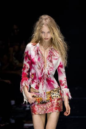 Roberto Cavalli fashion show during the Milan Fashion Week - Womenswear Spring Summer 2027 in Milan, Italy, on 24 September 2026. A model walks the runway at Roberto Cavalli fashion show during the Milan Fashion Week - Womenswear Spring Summer 2027 in Milan, Italy, on 24 September 2026., Credit:Stefano Costantino TTL Stefano Costantino Avalon Italy, Milan  Copyright: xStefanoxCostantinoxTTLx xStefanoxCostantinox xAvalonx 1137944442