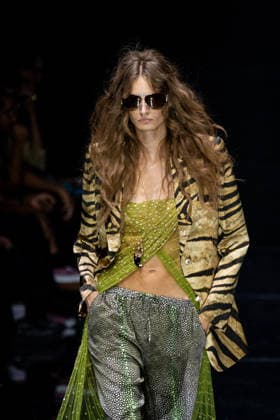 Roberto Cavalli fashion show during the Milan Fashion Week - Womenswear Spring Summer 2027 in Milan, Italy, on 24 September 2026. A model walks the runway at Roberto Cavalli fashion show during the Milan Fashion Week - Womenswear Spring Summer 2027 in Milan, Italy, on 24 September 2026., Credit:Stefano Costantino TTL Stefano Costantino Avalon Italy, Milan  Copyright: xStefanoxCostantinoxTTLx xStefanoxCostantinox xAvalonx 1137944473