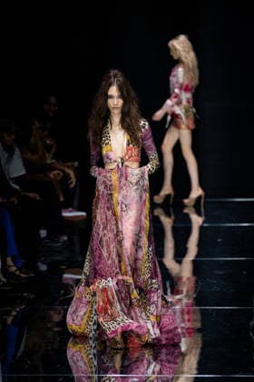 Roberto Cavalli fashion show during the Milan Fashion Week - Womenswear Spring Summer 2027 in Milan, Italy, on 24 September 2026. A model walks the runway at Roberto Cavalli fashion show during the Milan Fashion Week - Womenswear Spring Summer 2027 in Milan, Italy, on 24 September 2026., Credit:Stefano Costantino TTL Stefano Costantino Avalon Italy, Milan  Copyright: xStefanoxCostantinoxTTLx xStefanoxCostantinox xAvalonx 1137944476