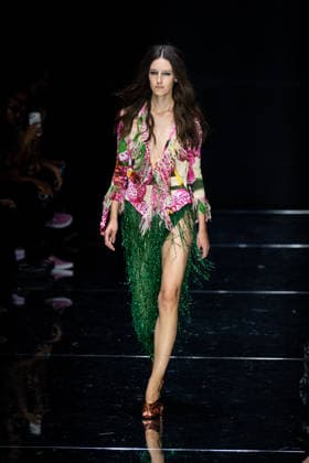 Roberto Cavalli fashion show during the Milan Fashion Week - Womenswear Spring Summer 2027 in Milan, Italy, on 24 September 2026. A model walks the runway at Roberto Cavalli fashion show during the Milan Fashion Week - Womenswear Spring Summer 2027 in Milan, Italy, on 24 September 2026., Credit:Stefano Costantino TTL Stefano Costantino Avalon Italy, Milan  Copyright: xStefanoxCostantinoxTTLx xStefanoxCostantinox xAvalonx 1137944495